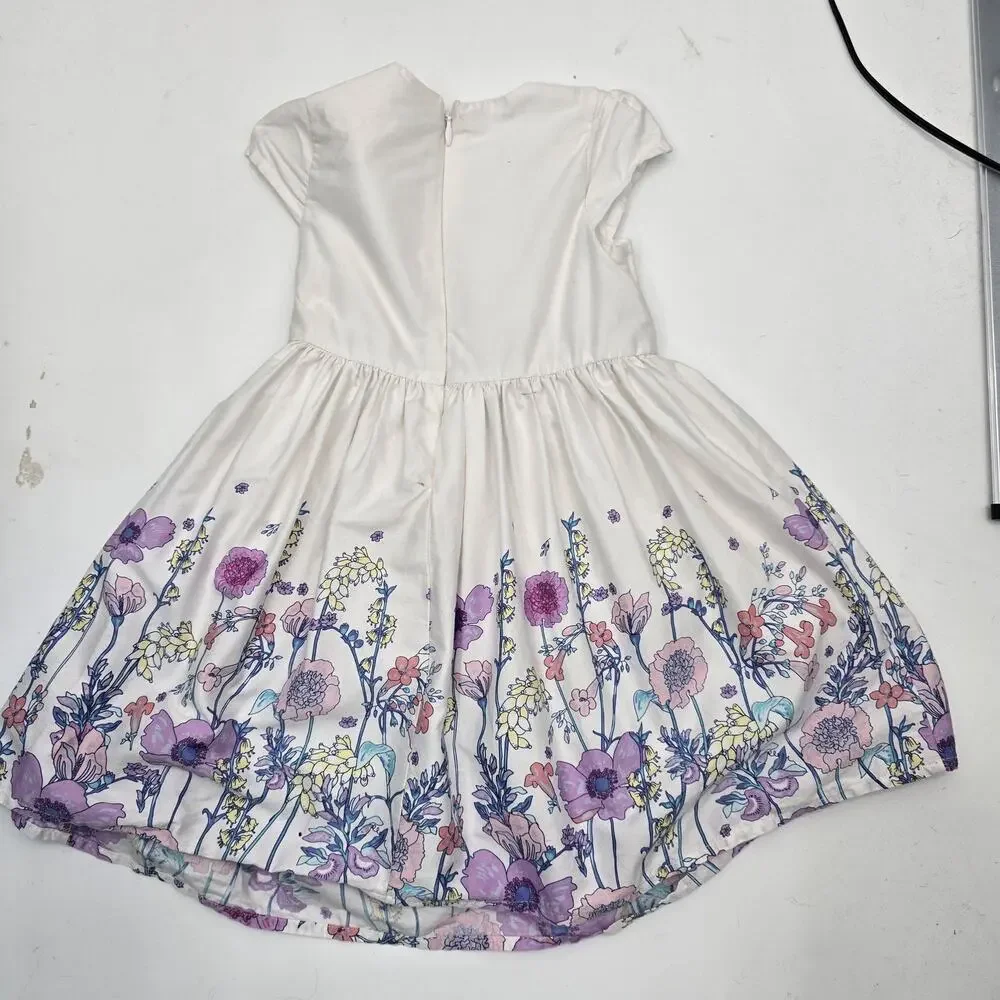 OshKosh B'gosh Girls White Floral Fit Flare Dress 2T